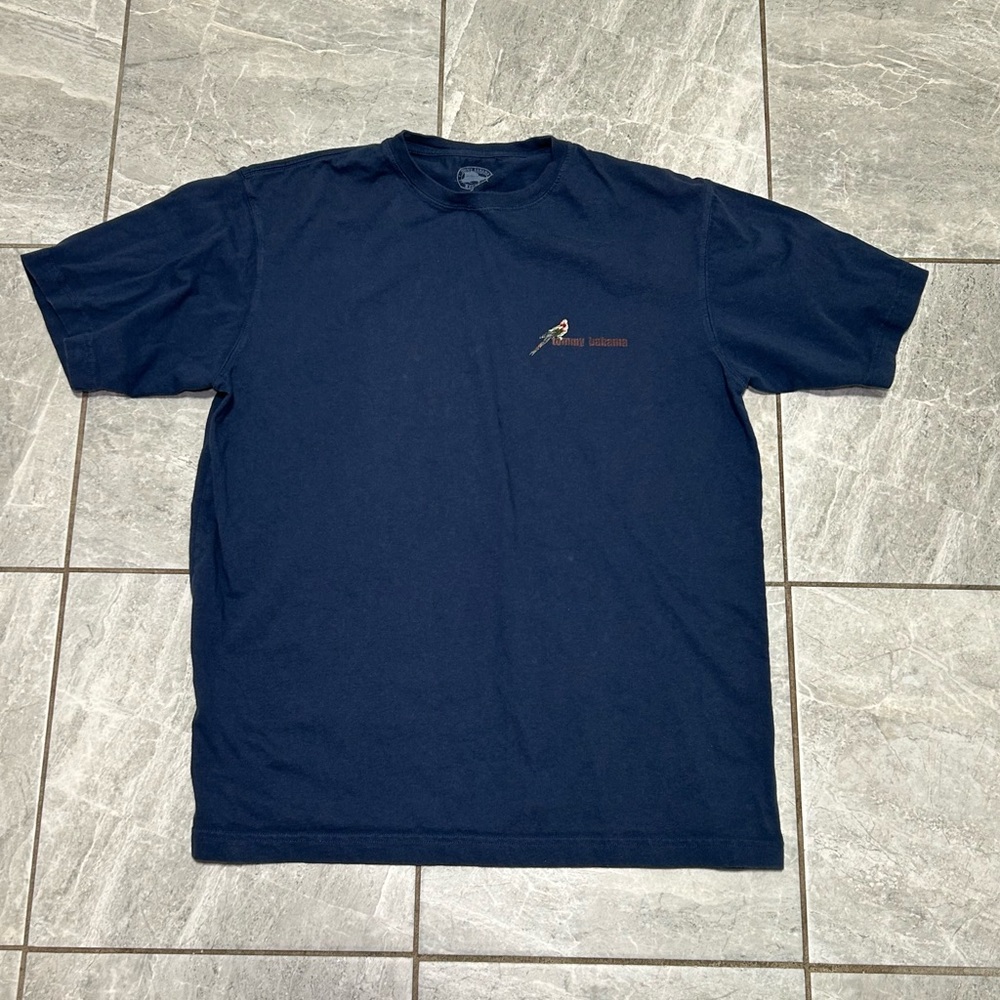 Tommy Bahama Graphic T Shirt Preferred Seating Beach Parrot Navy M